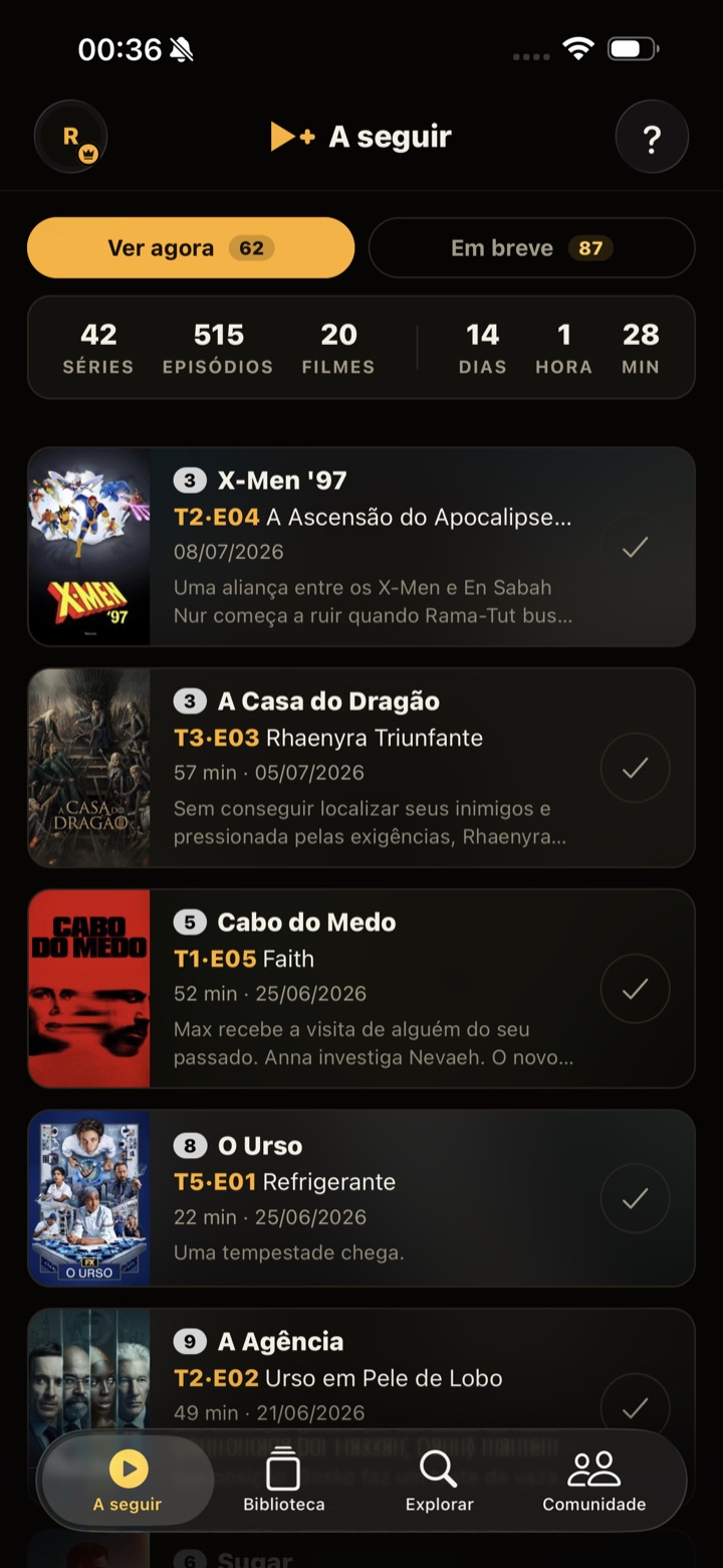 Tela A Seguir do TimeShow
