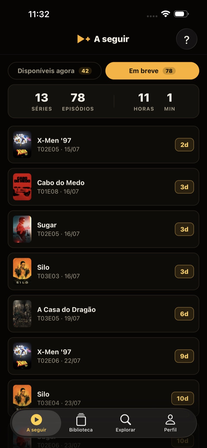 Calendário de estreias do TimeShow